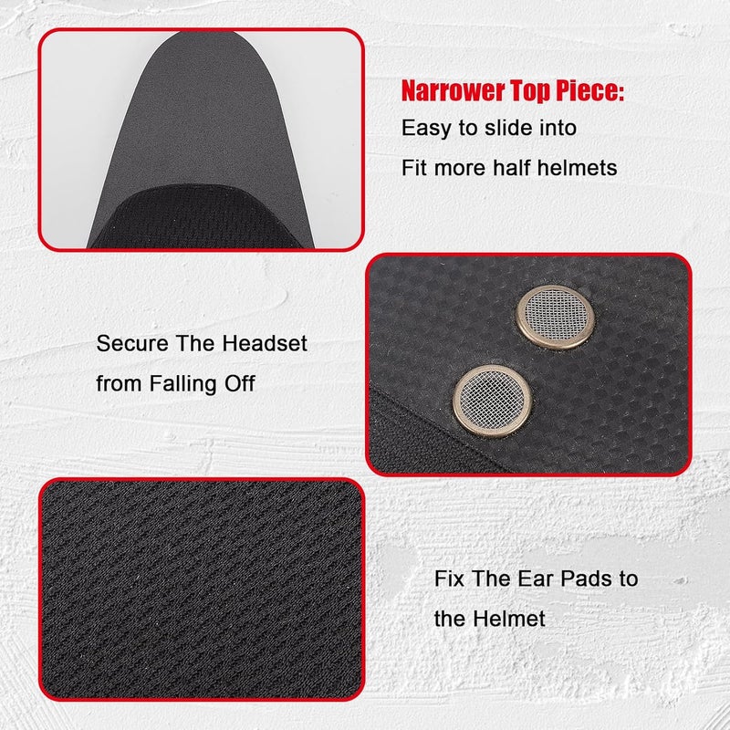 NICENEEDED 2 Pcs Black Half Helmet Ear Pads for Motorcycle, Helmet Wind Blocker Ear Warmer for Audible Riding, Full Coverage Muffs Ears Protection Cover for Biking and Cycling - Image 3